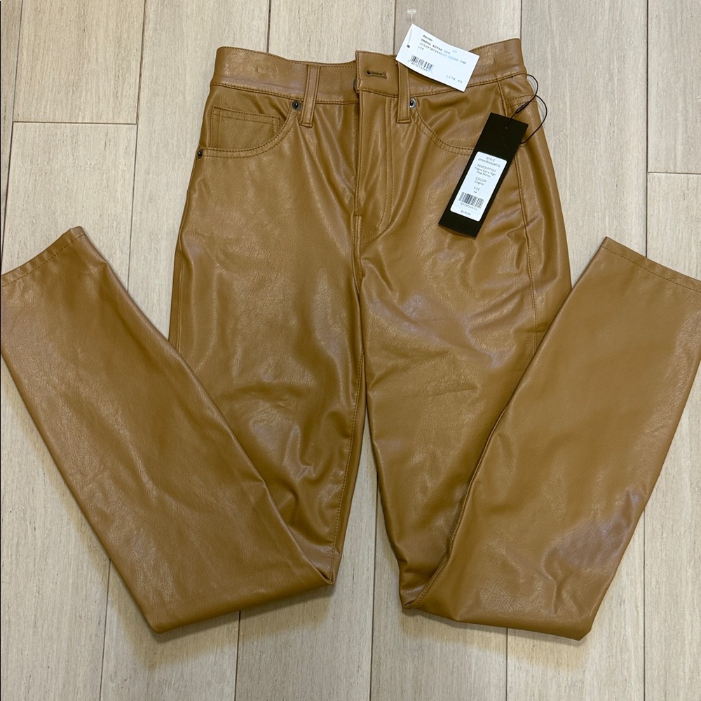 Veronica Beard Women’s Brown leather-ish Skinny Jeans